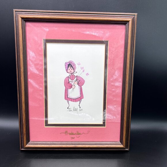P. Buckley Moss “Anne” Framed and Matted Print 1986 Signed Numbered 194/1000 VTG - Picture 2 of 9